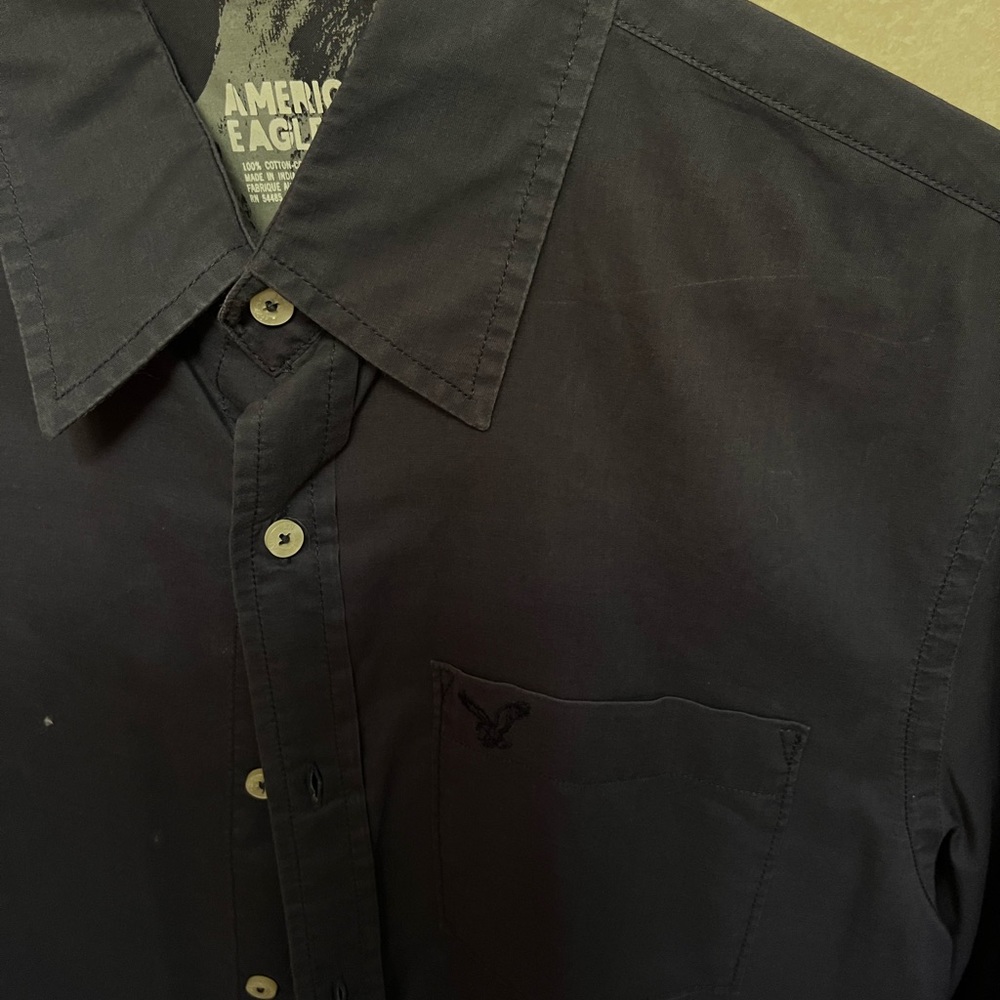 DARK BLUE/GRAY BUTTON DOWN